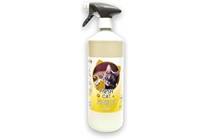TRADE CHEMICALS FRESH-CAT Cat Litter Tray Deodorising Trigger Spray Bottle 1L (LEMON)