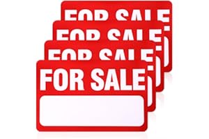 BOHUIZ 4 Pcs for Sale Sign Car Sticker, 12" x 8" Plastic Self-Adhesive Vinyl Sales Sign Decal, for Sale Signs for Vehicles, for Handwriting for Indoor and Outdoor Advertising Signage (A)