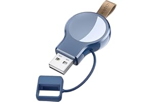 LVFAN Wireless Charger do Apple Watch Series 8, ładowarka USB do IWATCH, bezprzewodowa ładowarka podróżna z szybkim ładowaniem magnetycznym do Zegarek Apple 8 7 6 5 4 3 2 1 SE Ultra (niebieski)