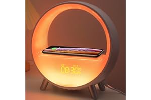 inga Smart Wake Up Light - Alarm Clock with Sunrise Simulation, Wake up Light Alarm Clock with Sunset Lamp, Wireless Charger and Bluetooth Speaker