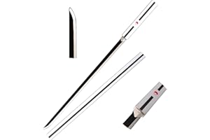 Skyward Blade Wooden Japanese Samurai Katana Sword, Sasuke Anime Sword, White Kusanagi-No-Turugi, No Family Logo
