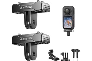 AMAZEAR Magnethållare för Insta360 X5/X4 Air/Ace Pro 2 (2 st), Magnetisk snabbväxlingshållare med 1/4"-20 gänga, GoPro-gränss