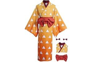 Gonriya Zenitsu Cosplay Kimono Costume Anime Halloween Outfit for Adult Womens Mens