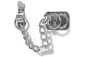 Bwintech 1PC Chrome Plated Door Chain,Narrow Door Chain Lock,Steel Door Safety Chain with Complete Fittings,External and Internal Door Restrictor for Wooden and UPVC Doors