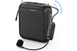 Norwii Drahtloser Sprachverstärker mit UHF Wireless Mikrofon Headset, 10W 4000mAh Tragbarer Wiederaufladbarer PA-System Sprachverstärker Kabellos für Lehrer, Meetings, Promotionen und Outdoor