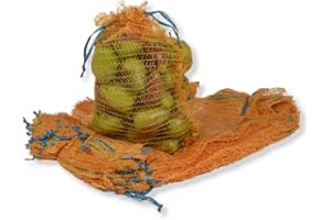 AGRI plus Lot de 100 sacs à pommes de terre jaune doré avec cordon de serrage I 37 x 59 cm I Différentes tailles I Sacs Raschel à grosses mailles avec volume de 10 kg I Sacs de rangement pour fruits
