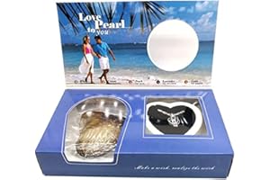 URFEDA Wish Love Creations Kit - Heart Cage Locket Necklace, Cultured Pearl Oyster Necklace with Box Pearl for Women & Girls