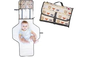 BABYLOVE.ONE Fasciatoio Portatile Pieghevole da Viaggio, Nuovo Modello 2022, Borsa Fasciatoio per Cambio Pannolino Materassino e Cuscino, Adatto a Neonati e Bambini (Orsetto)