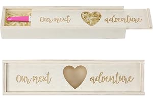 YelaJoy Pregnancy Test Keepsake Box – Wooden Baby Reveal Gifts Box for Husband & Grandparents – Magnetic Flip Lid, Test Holder & Souvenir Storage (White)