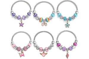Powerking Armband Mädchen, Pandora Mädchen Schmuck Perlen Armbänder Set Mitbringsel als Geburtstagsgeschenk für Kinder und kleine Mädchen 6 Stück