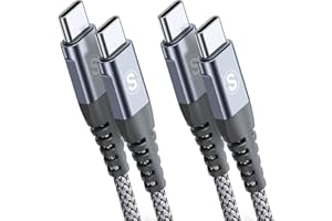 SWEGUARD Cavo USB C USB C [2 pezzi 2m], [Ricarica rapida PD 60W] cavo usb type-c per con serie i phone 15, MacBookPro, iPad Pro/Air/mini6, Samsung Galaxy S24/S23/S22, Sony, Pixel e altri modelli Type-C.