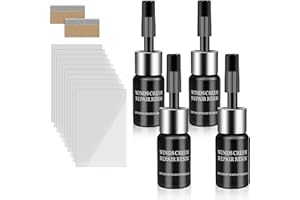 Coco Berming 4 Stück Windshield Repair, Teinschlag Reparaturset Windschutzscheibe, Glasreparaturlösung, Geeignet Behebt von Autoglas