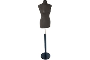 FELLA4STORES Basic Women's Dressmaker's Dummy Made of PU Foam Cover Black with Round Base Size 36/38