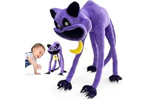 Qingxiaotu Peluche Smiling Critters,Smiling Critters Peluche,Kawaii Poupée Monstre,Smiling Critters Series Figure en Peluche for Les Fans et Les Amis Magnifiquement Cadeaux (Lang -gled Smile Cat)