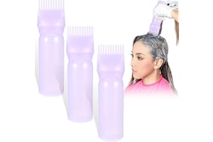 WUIOWPPIC 3Pcs Hair Dying Brush Bottle, Lightweight Root Comb Hair Tools Applicator Bottles, Hair Color Brush with Graduated Scale for Salon Hair Coloring Dying Oil, Medicine 120ML (3PCS Purple)