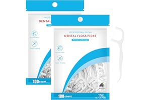 HEMIKS 200 Pcs Dental Floss, Disposable Floss Sticks Dental, 2 in 1 Toothpicks Sticks Portable Floss Picks for Interdental Cleaning (White)