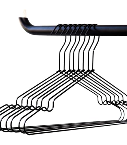Puersit 50 stuks metalen kleerhangers, 42 cm, kleerhangers van roestvrij staal, ruimtebesparend, belastbaar met zware kleding, antislip, met