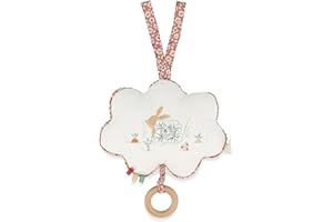 Kaloo - Petites Chansons - Fabric and Wood Music Box - 15 cm Musical Pillow - “My Little Bunny” Nursery Rhyme (French) - Early-Learning Cushion for Babies - Cinnamon and White - 0 Months +, K210002