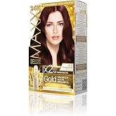 MAXX DELUXE Gold serisi 24K Altın Par&ccedil;acıklı Serum ile 1 Kutu 2 x 50 ml ve Geliştiriciler Sa&ccedil; Boyası (KESTSANE KIZILI 4.6)