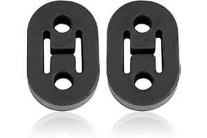 ORMROMRA 2 Pcs Universal Car Exhaust Mount, 2 Hole Exhaust Hanger, Black Generic Car Exhaust, Shock Absorbent Mount Bracket, High Density Rubber Exhaust Pipe Hanger for the Cars Silencer of Most Cars,Truck,Van