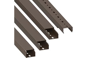 CABLECOACH Habengut Goulotte de câble (avec Trou de Montage dans Le Fond) 25 x 40 mm en PVC, Couleur : Marron, Longueur 4 m (4 x 1 m de Longueur)