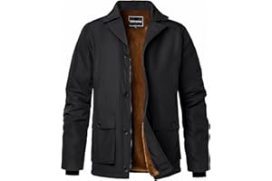 Harbrosrce Hombres Termal Invierno Chaqueta Cálido Abrigos Parka Forro Polar Gruesa Acolchado Abrigo de Piel Inteligente Cortaviento Prueba de Viento Parka