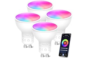 Maxcio Alexa GU10 Glühbirnen, Smart RGBW LED Lampe 5W=50W 500LM, WiFi LED Leuchtmittel Dimmbar, Warmweiß-Kaltweiß (2200K-6500K) & 16 Millionen Farben, APP Steuerung, Kompatibel mit Alexa/Google Home