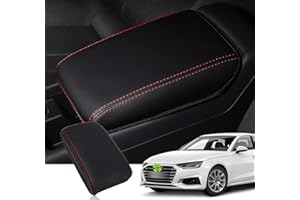 Ruiya Centre Console Armrest Cover Compatible with Audi A4 B9 8W 2017-2024 2025, Centre Armrest Cover, Centre Console Faux Leather Armrest Box Cover, Centre Armrest Cover Accessories