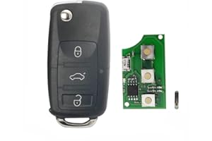 KUYUANSU Porte-clés de Voiture à Distance à 3 Boutons pour VW Passat Polo Skoda Seat Polo Golf Beetle 1J0959753DA 434Mhz ID48