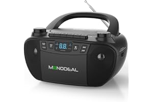 MONODEAL CD Player mit Kassette, Kassettenrekorder, Kassettenspieler, Radio mit CD und Kassette, CD Player mit Radio & USB, Bluetooth CD-Player, AM/FM Radio