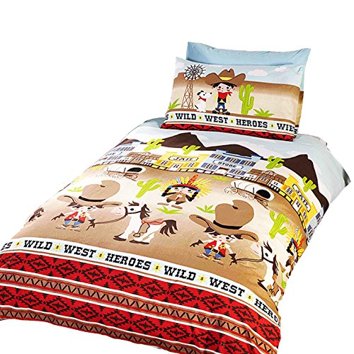 Wild West - Juego de Fundas nórdico/edredón Cama Individual para niños. (Cama de 90)