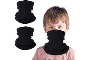 HEGCOIIE 2 Stück Kinder Loop Schal Fleece Schlauchschal Halswärmer Halstuch Winddicht Ski Maske Warmer für Outdoor Skifahren Radfahren