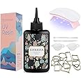 SANAAA UV Resin Kit with Light Jewelry Resin Clear Hard Type 100g Start Kit Transparent UV Solar Curing Resin for DIY Earring Pendant Jewelry Making