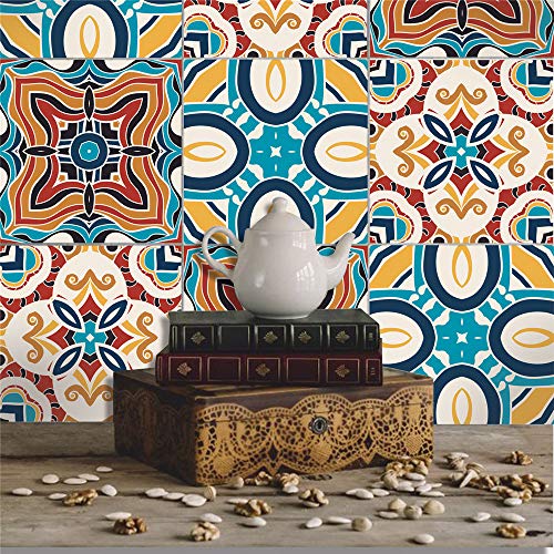 Preisvergleich Produktbild 6 STÜCKE Geometrische Selbstklebende Fliesenaufkleber Aufkleber Dekoration Wandaufkleber