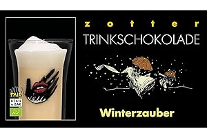 Zotter Trinkschokolade "Winterzauber" (Bio) - Schokolade in Mandel-Kokos-Mix mit Orange & Zimt Geschmack zum Zubereiten von Heißer Schokolade, perfekt zum Verschenken an Erwachsene & Kinder