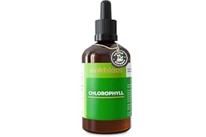 ‎VIKTILABS Chlorophyll Tropfen - Natürliches Chlorophyllin aus Alfalfa - Hochdosiert mit 200 mg pro Tagesdosis - Leicht dosierbar mit Pipette - Nur 3 Zutaten (1er Pack)