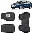 KINGSWAY® 4D Car Floor Foot Mats Compatible with Maruti Suzuki Baleno (Year 2015-2018) - Complete Set of 3 Pieces, Top-Notch PVC Material, Washable, Black