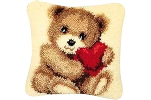 freneci Knüpfkissen zum selber knüpfen für Erwachsene und Kinder, Knüpfpackung Knüpfset Kissen - Tiermuster zum Auswahl - ZD1011