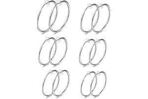 Zeayebsr 6 Pairs Multisize Fake Earrings Hoop Non-pierced Nose Ring Spring Hoop Earrings Lip Ear Clip