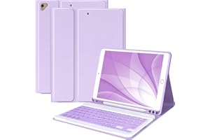 CC Store Clavier pour iPad 10.2 9th 2021/8th 2020/10.2 7th 2019/10.5 Air 3/10.5 Pro, Coque Clavier Wireless Bluetooth Français & Abnehmbare Magnetische Tastatur