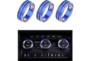 ‎VDARK VDARK für Skoda Klimaanlage Knopf Aufkleber Emblem Abzeichen Aufkleber Abdeckung für Skoda Zubehör Innendekoration Metall Octavia Super Karoq Kodiaq GT Kamiq GT 14 15 16 17 18 19 20 (Blau)