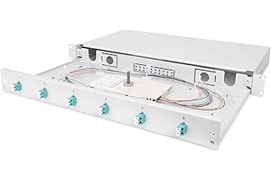 ‎DIGITUS DIGITUS LWL Spleißbox 6 Kupplungen - LC - OM3 - 1HE - 19-Zoll - Multi-Mode Simplex - Mit Spleiß-Kassette - Rack-Einbau