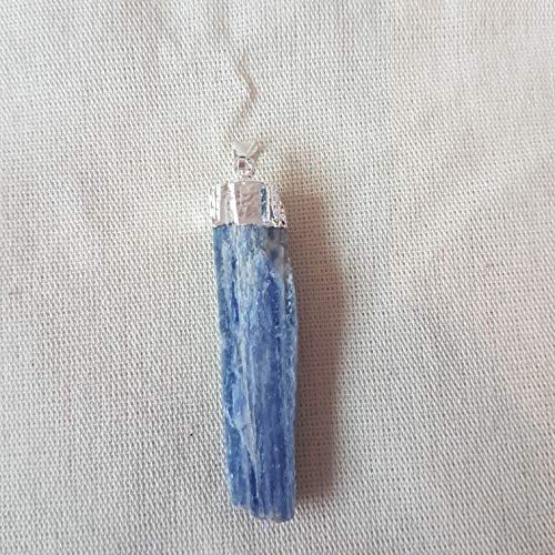 Kyanite Crystal Blade Pendant Silver Plated for Communication, Tranquillity and Memory. Excellent for Meditation, Crystal Therapy, Alternative Healing, Gifts, Jewellery