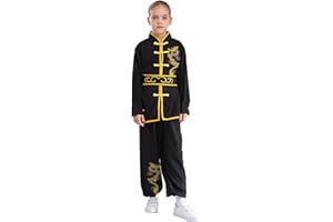 Mufeng Bambino Uniformi di Kung Fu Tang Suit Abiti Cinesi di Tai Chi Abbigliamento per Arti Marziali Camicia Cappotto Costume da Spettacolo Teatro