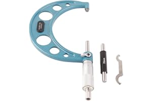 Estink Micrometro Esterno Meccanico, 75-100 mm, Graduazione 0,01 mm, Acciaio Inox, con Chiave Inglese