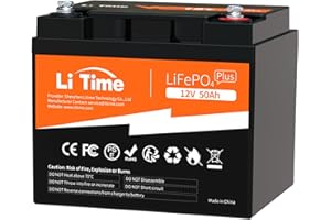 ‎LITIME LiTime LiFePO4 12V 50Ah Batterie mit Max. 15000 Zyklen und 10 Jahre Lebensdauer, 50A BMS 12V Lithium Ionen Akku, Perfekt für Wohnmobil, Solar Batterien, Marine, Perfekter Ersatz für AGM Batterie