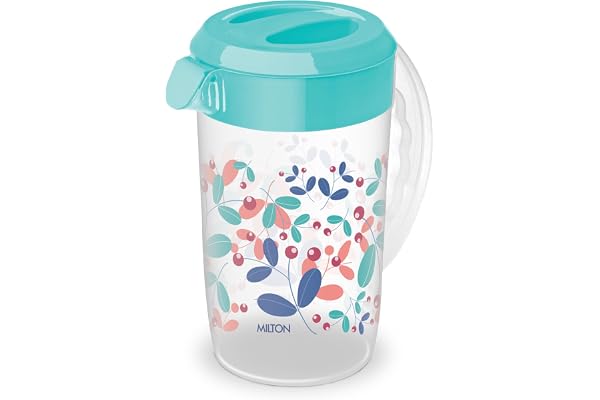 Milton H2O 3000 Water Jug Plastic with Lid for Ice Tea, Water, Juices, Milk Storage Container for Fridge, Water jugs for Dining Table, 2.76 litres, BPA Free, Green