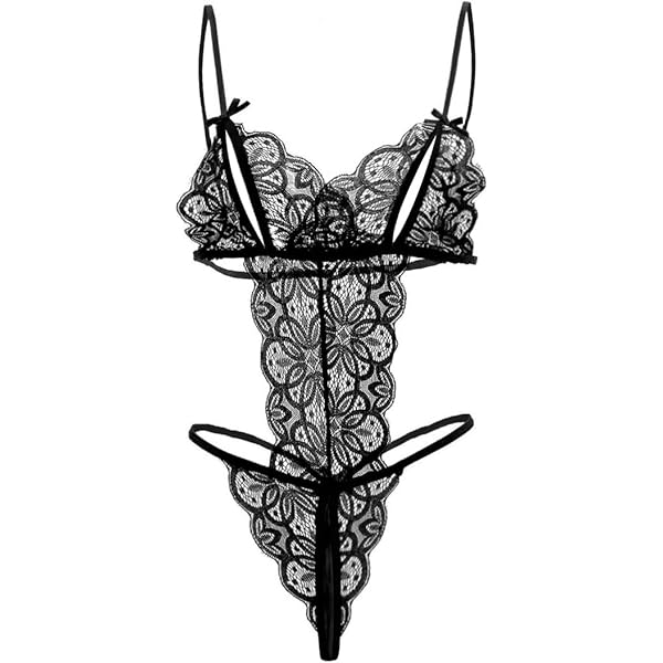 Lingerie Donna Sexy In Pizzo - Babydoll Trasparente Con Spalline Regolabili, Pigiama Erotic - Foto 4