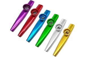 Maigendoo Metal Kazoo Set, 6 Pcs Kazoos Musical Instruments, Aluminum Alloy Kazoo for Kids Gift Instrumental Accompaniment Children Party Favors for Ukulele, Piano Guitar Violin Keyboard