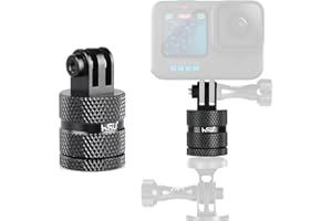 HSU Adattatore treppiedi a 360 gradi per GoPro, in lega di alluminio per fotocamere Hero 12/11/10/9/8/7/6/5/4/3